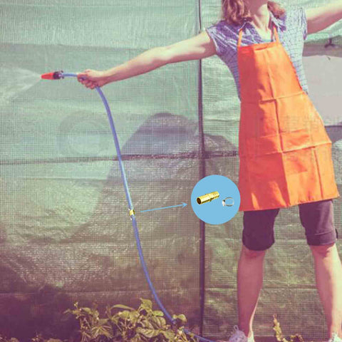 humyeam assembled kit in use on a garden hose demonstrates easy field fixes.