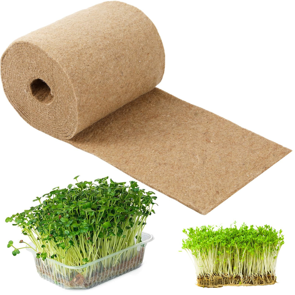 Humyoun microgreens mat 10x236 jute: ideal for soil-free sprouts and fast germination