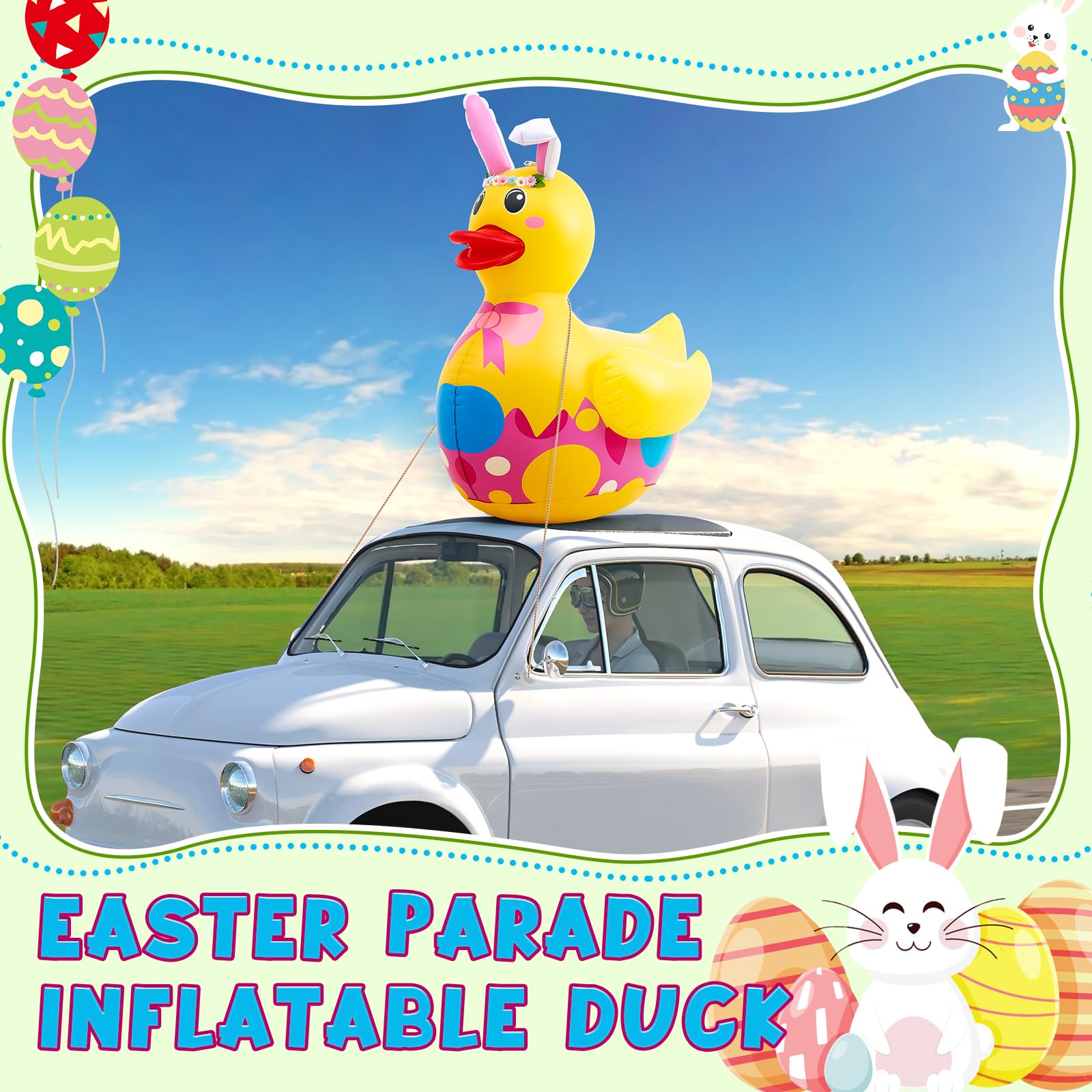 Hungdao two-pack Easter duck decorations serve as props or gifts.