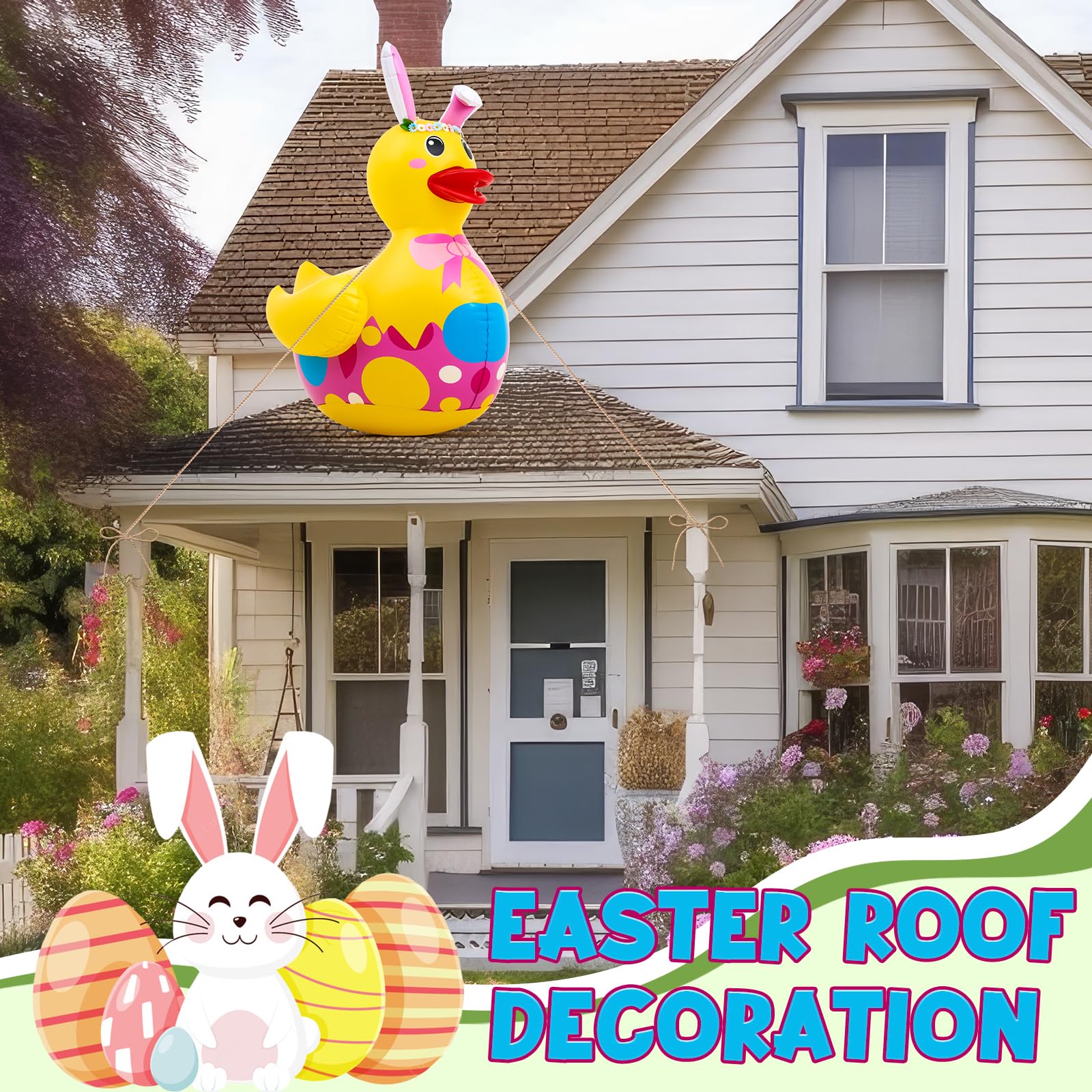 Hungdao inflatable duck made from lightweight PVC for easy placement anywhere.