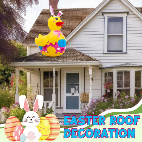 Hungdao inflatable duck made from lightweight PVC for easy placement anywhere.