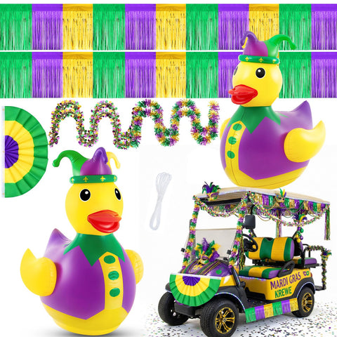 Hungdao Mardi Gras inflatable duck for yard and pool displays