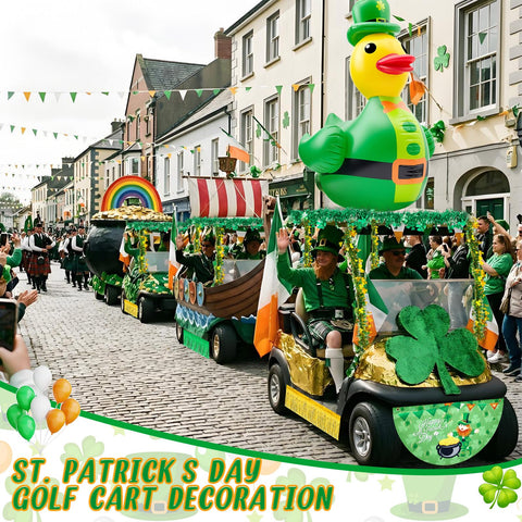 Hungdao pleated fan flag 1.48x2.95ft adds classic St Patrick's Day flair