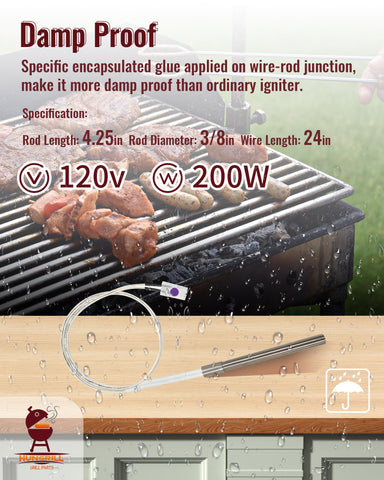 HunGrill igniter with plug-and-play installation for tool-free setup.
