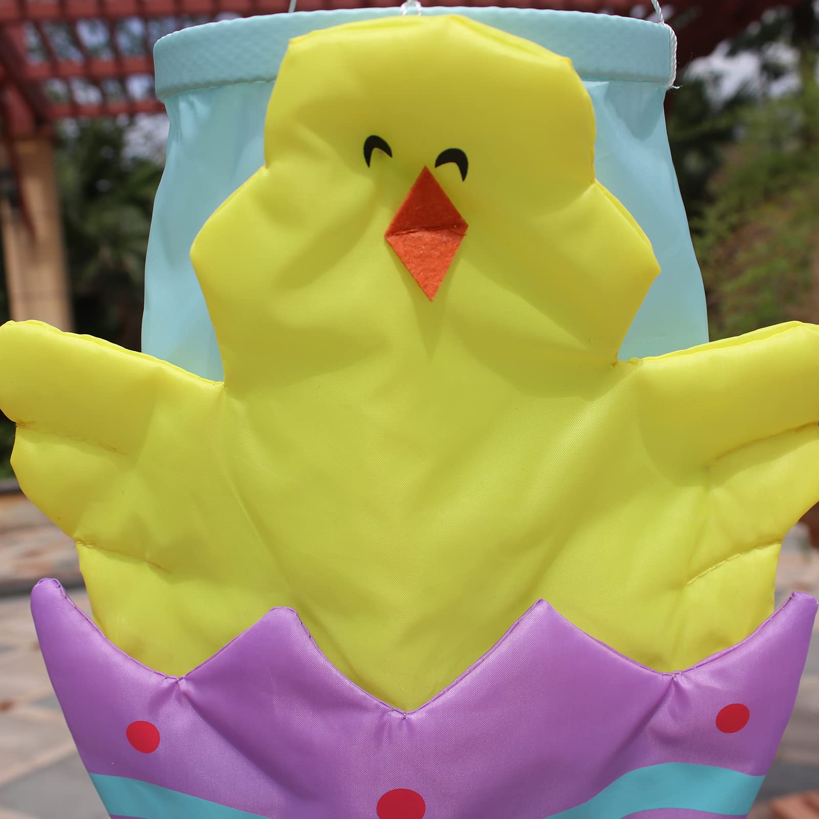 HUNGTOR spring garden windsock chick decor adds color along the porch