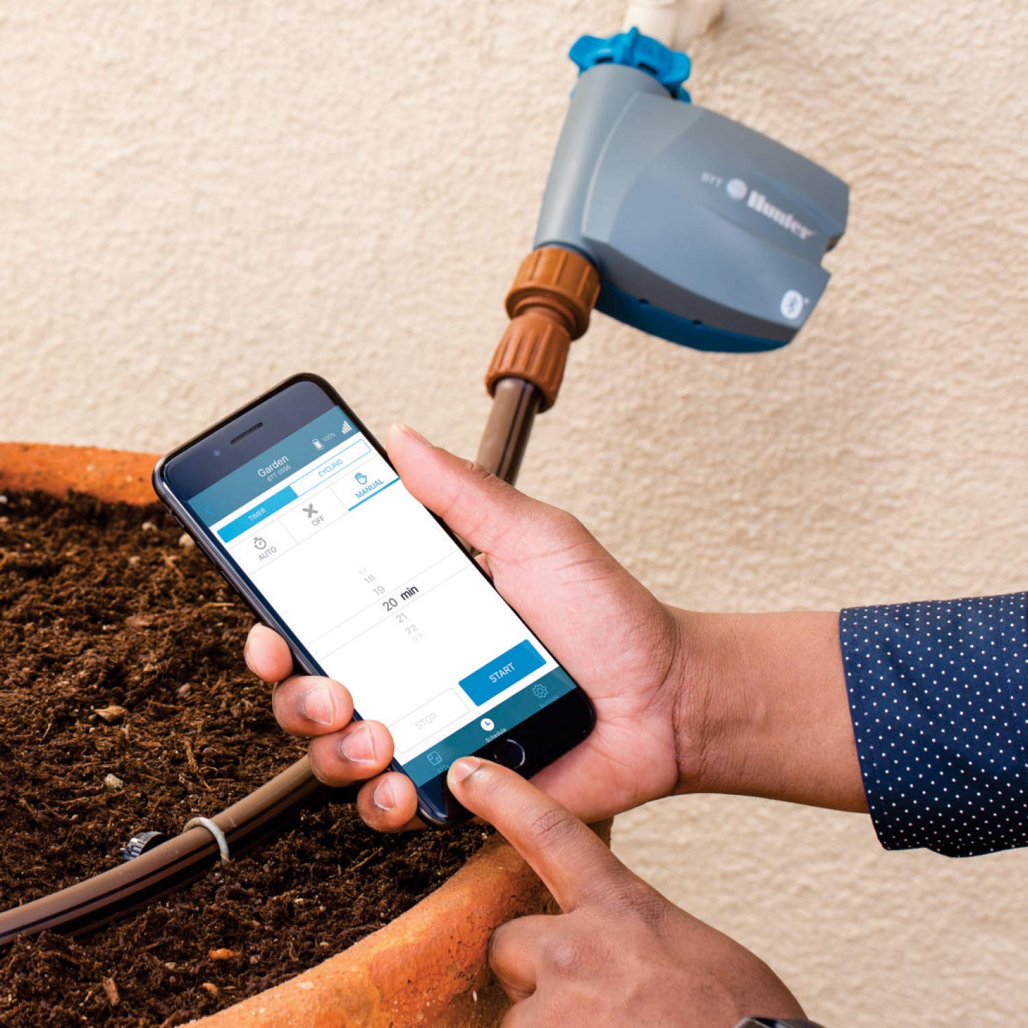 Hunter BTT easy installation on outdoor tap, no wiring required