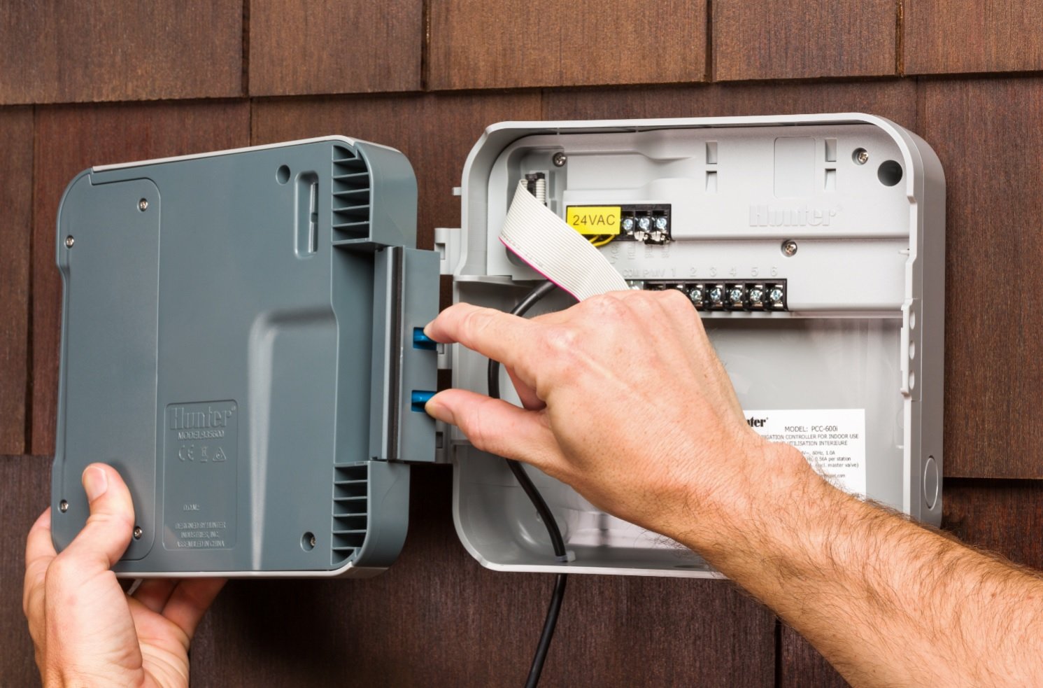 Hunter HPC-FP full-color touch screen simplifies scheduling on Pro-C timers.