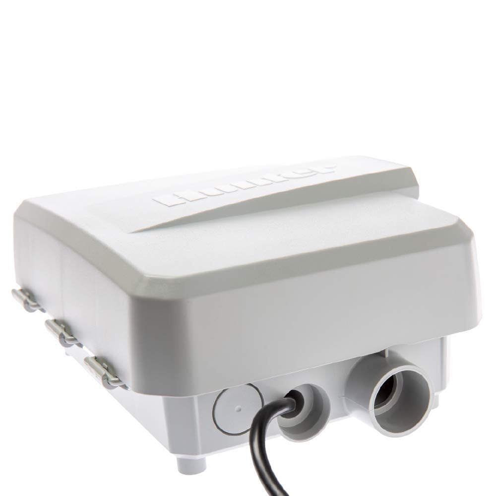 Hunter Hydrawise X2 back panel shows robust outdoor installation for landscaping.