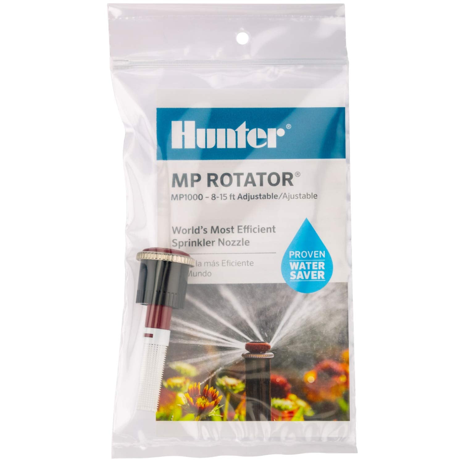 Hunter MP1000 debris-clearing double-pop action prevents clogs during startup and shutdown.