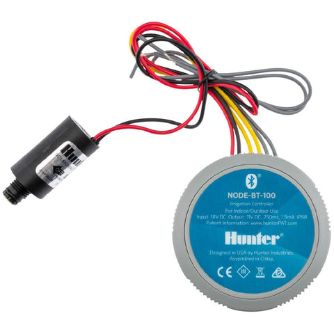 Hunter NODE-BT-100 app setup demonstrates Bluetooth scheduling on a smartphone.