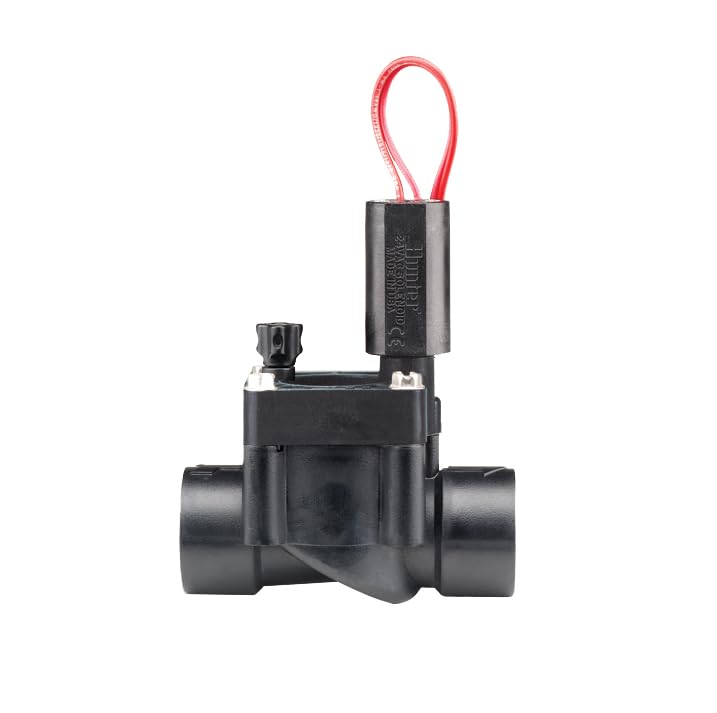 Hunter PGV-100-GS flow control valve shown with a visible flow dial for zone tuning.