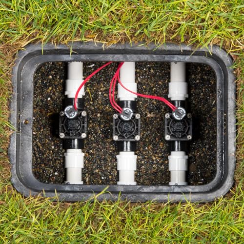 Hunter PGV101G valve side connection highlights easy inlet/outlet access for installers.
