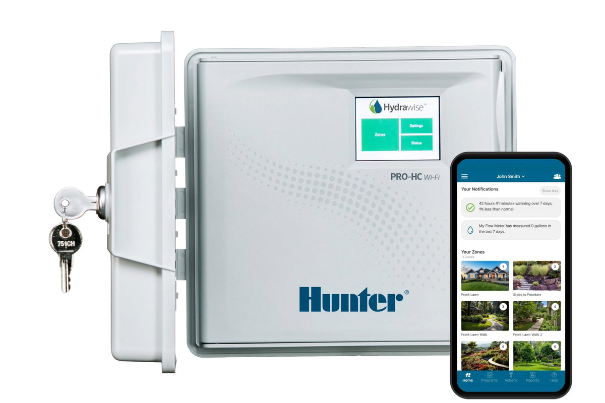 Hunter PRO-HC600 front view with the full color touchscreen for easy setup