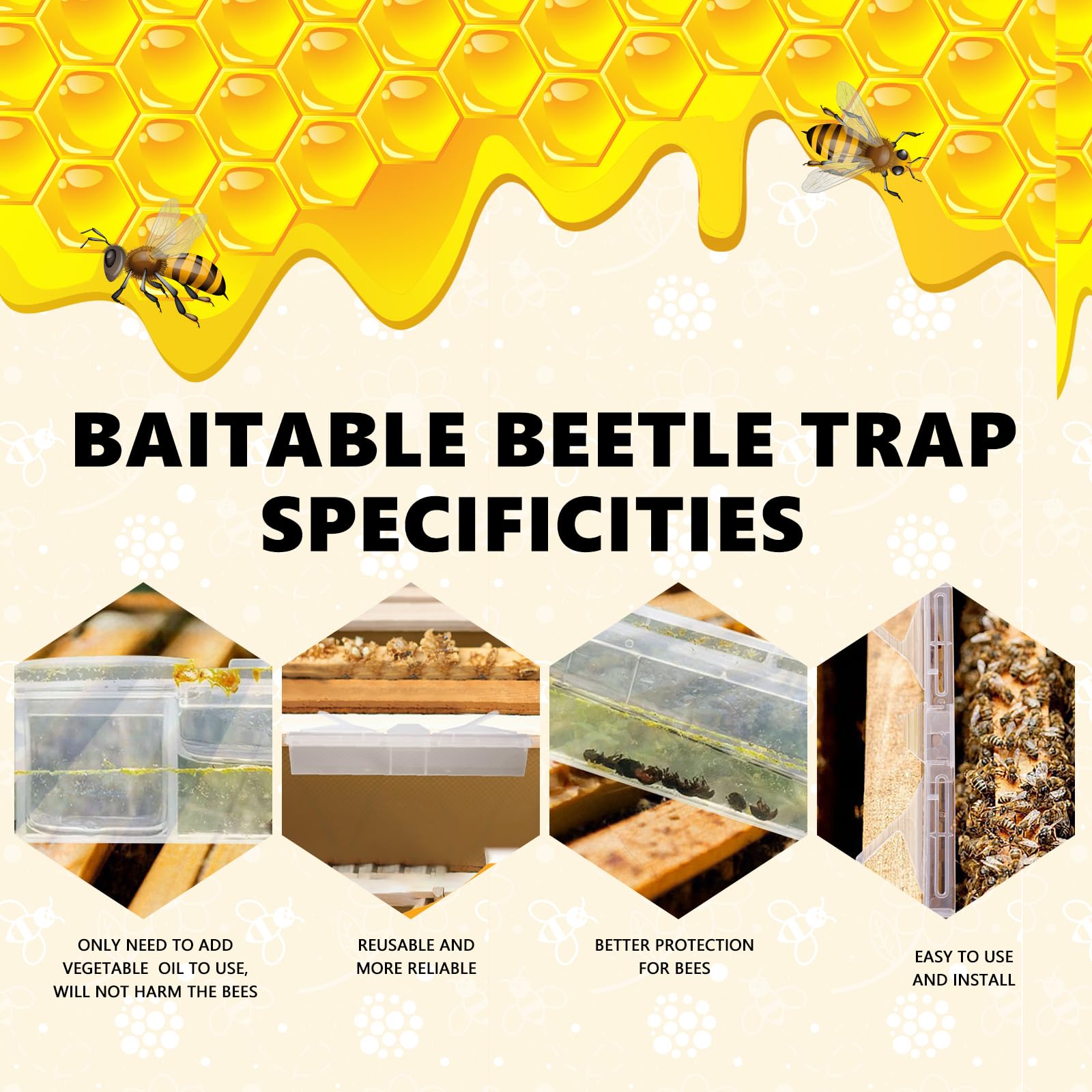 HunterBee SHB Blaster inset between frames during hive inspection