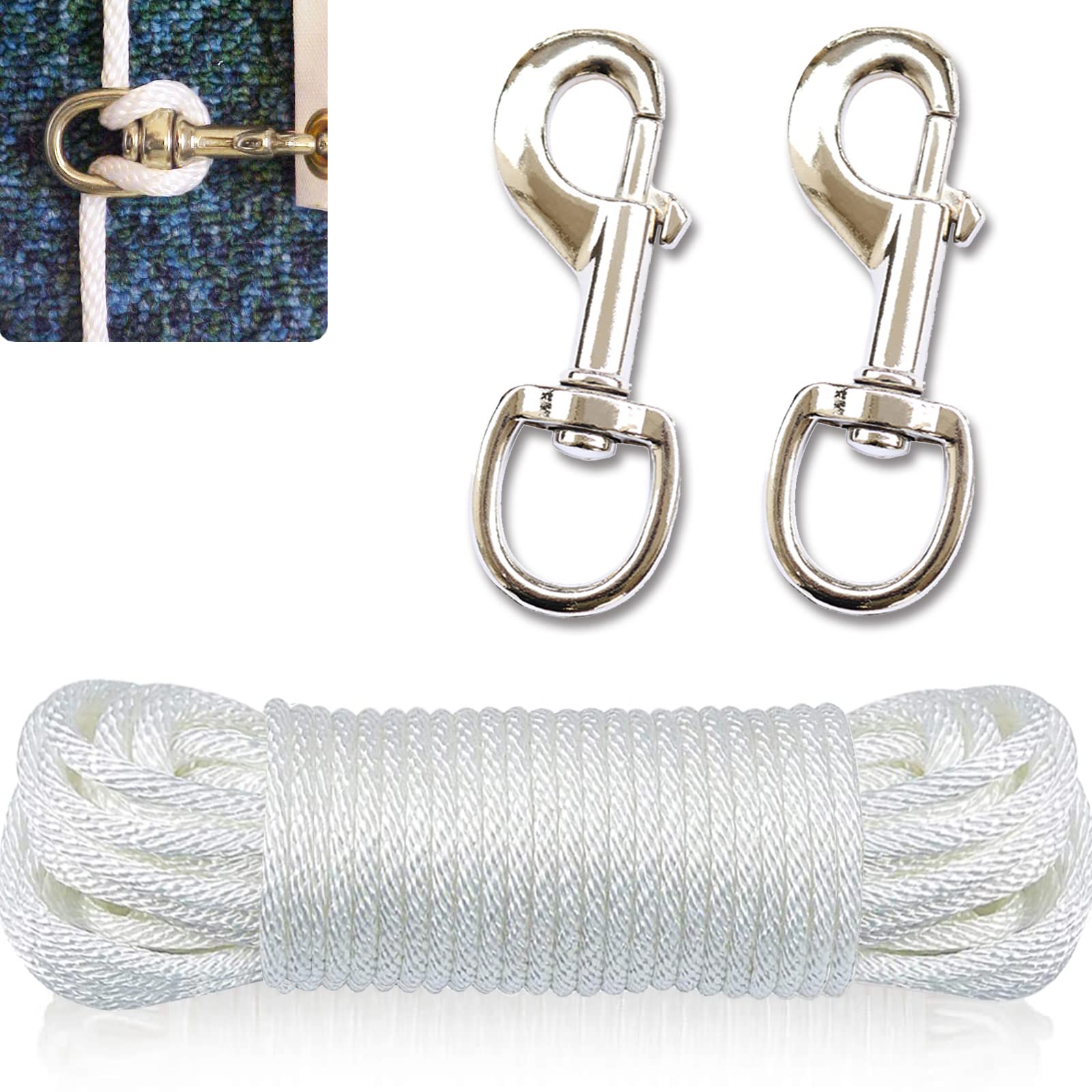 Huouo 50ft flagpole halyard rope for secure outdoor flag display