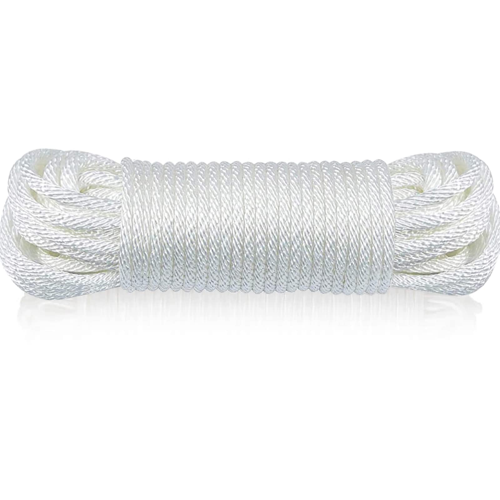 Huouo flagpole rope quarter-inch 50ft solid braid on a pole for durable outdoor displays.