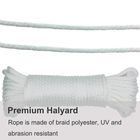 Huouo polyester flagpole rope UV resistant for long-lasting outdoor use.
