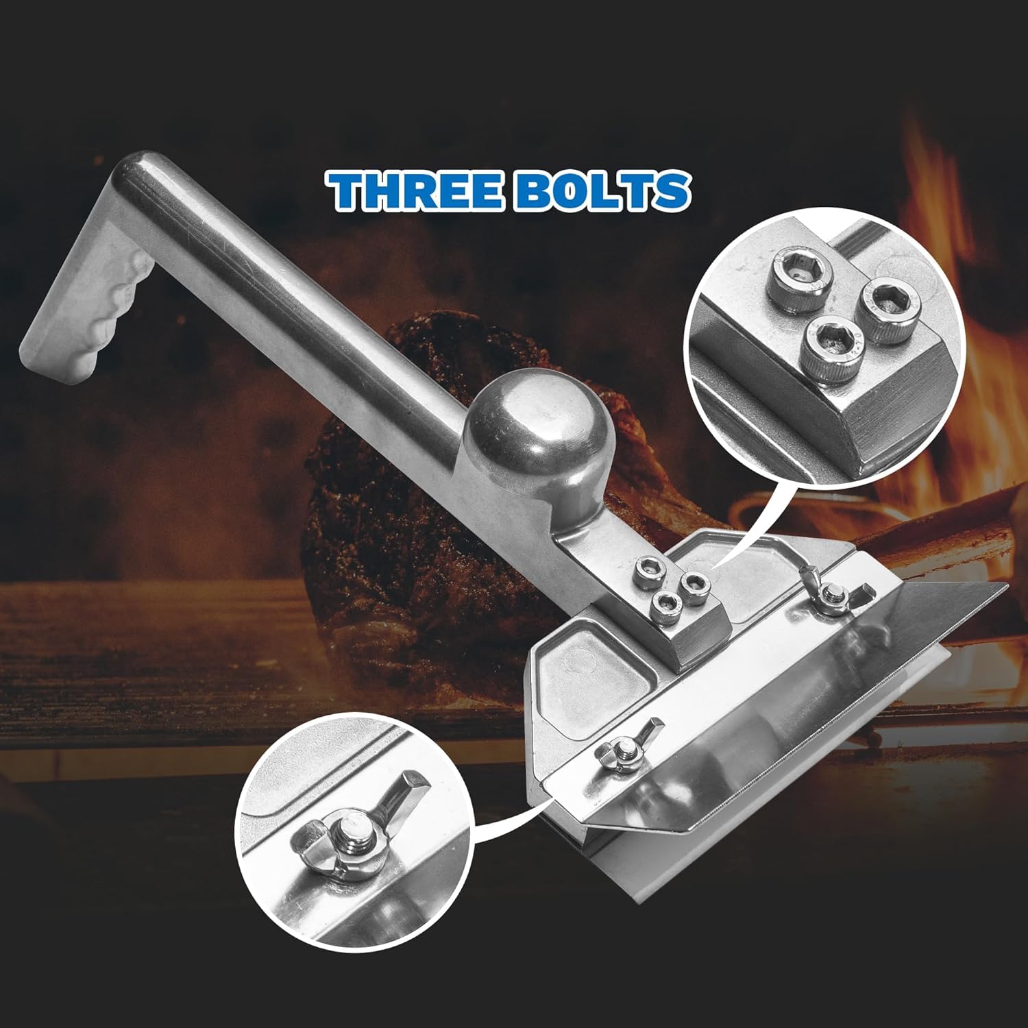 HUOYANSHE long-handle-griddle-scraper reaches tough buildup