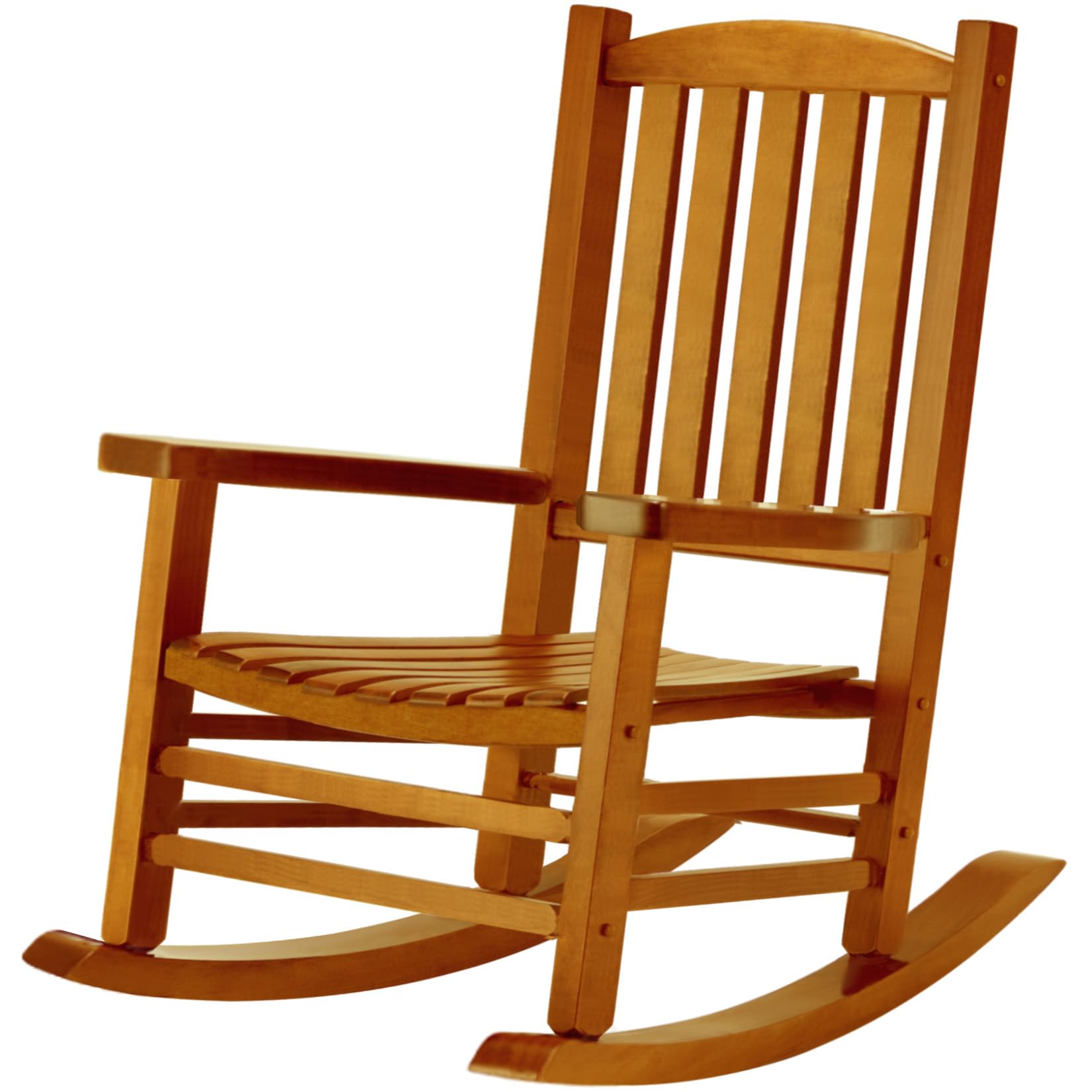 Hupmad solid Cypress wood porch rocker during assembly, quick setup