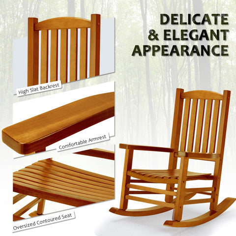 Hupmad weather-resistant color-preserving finish protecting the rocker outdoors