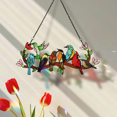 Huray Rayho sunlight-through stained glass suncatcher creates colorful light effects.