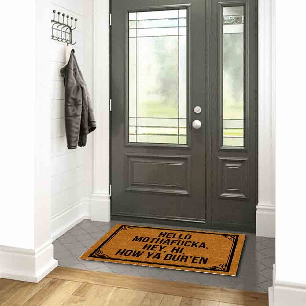 Hurdorak 23-6x15-7 inch doormat slim profile fits door clearance.