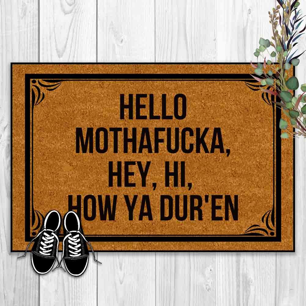 Hurdorak machine-washable door mat simplifies cleaning after weather exposure.