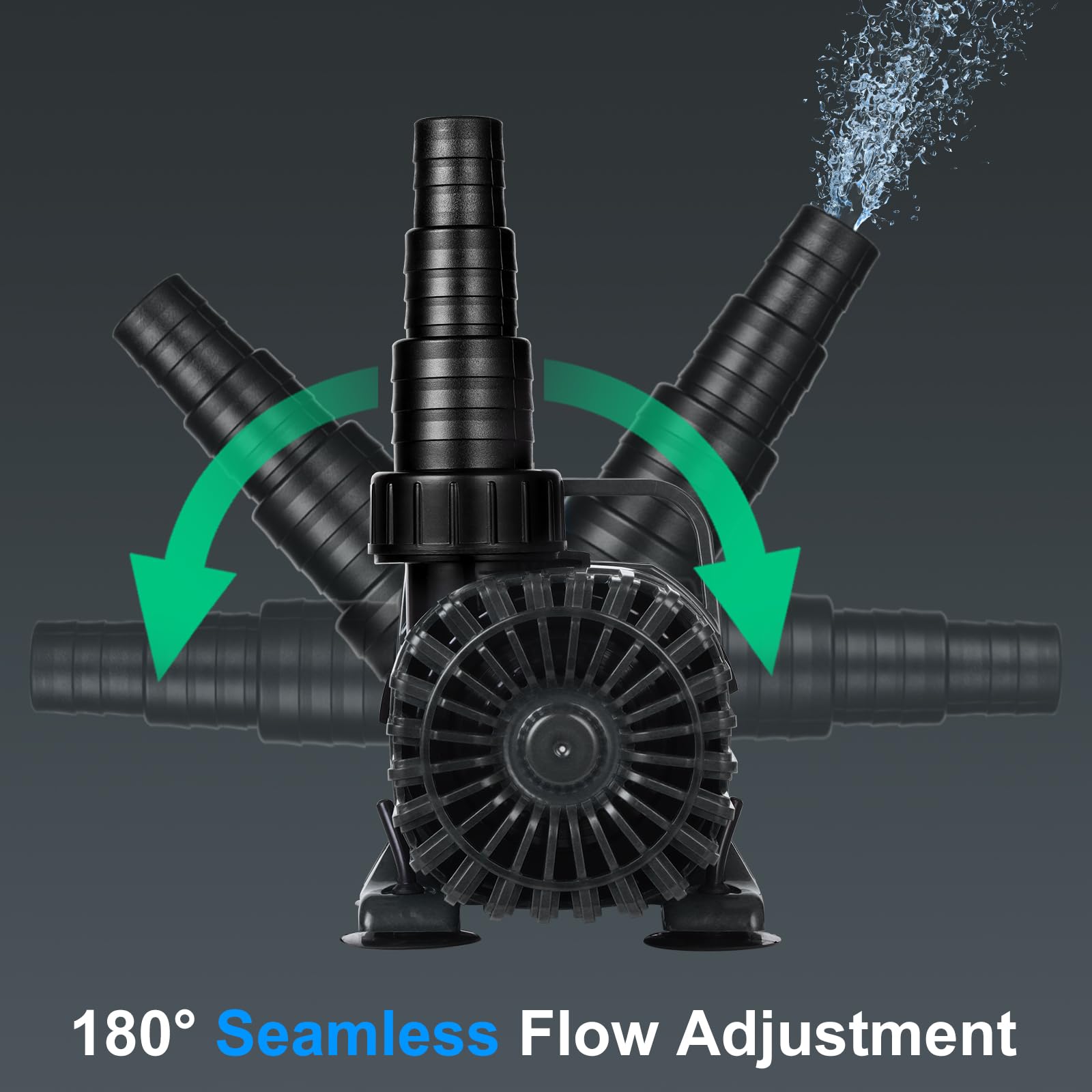 Hurmovae ultra-quiet 100W pond pump in a tranquil fountain setting