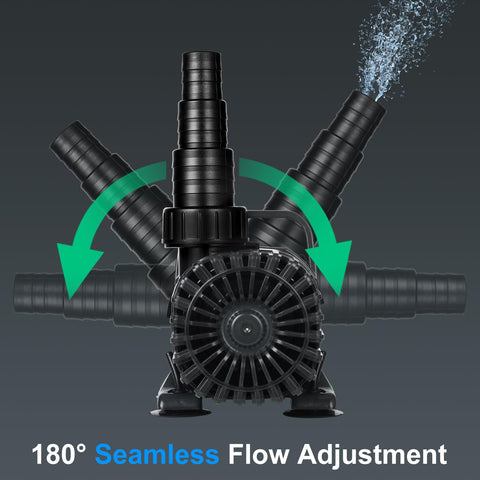 Hurmovae ultra-quiet 100W pond pump in a tranquil fountain setting