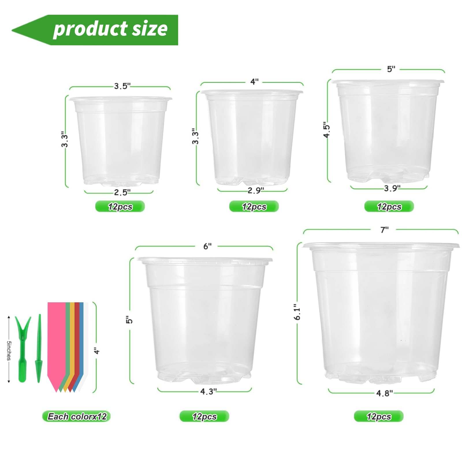 HurOutd clear pot 4-inch with drainage holes provides easy moisture monitoring.