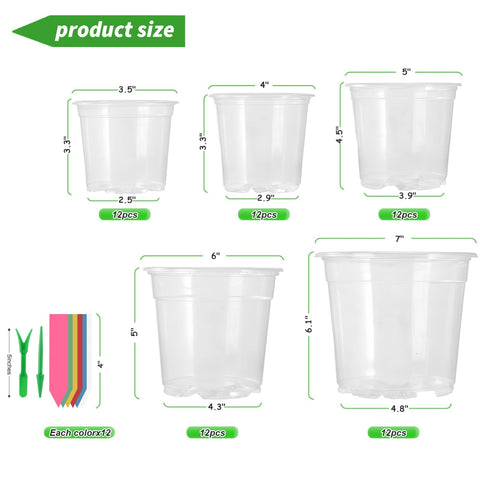 HurOutd clear pot 4-inch with drainage holes provides easy moisture monitoring.