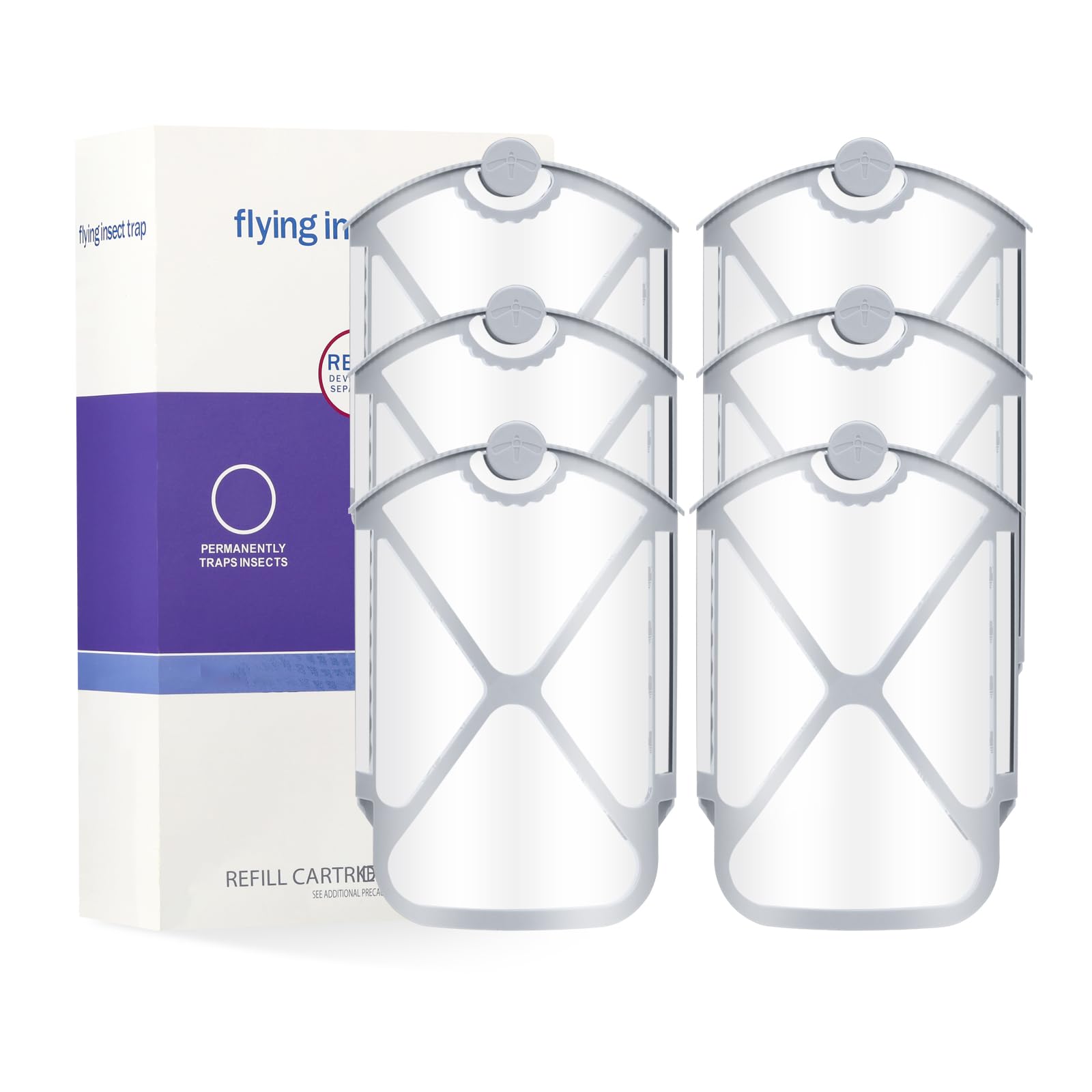 Husaco flying insect trap refills for M364A with six cartridges for long-lasting protection.