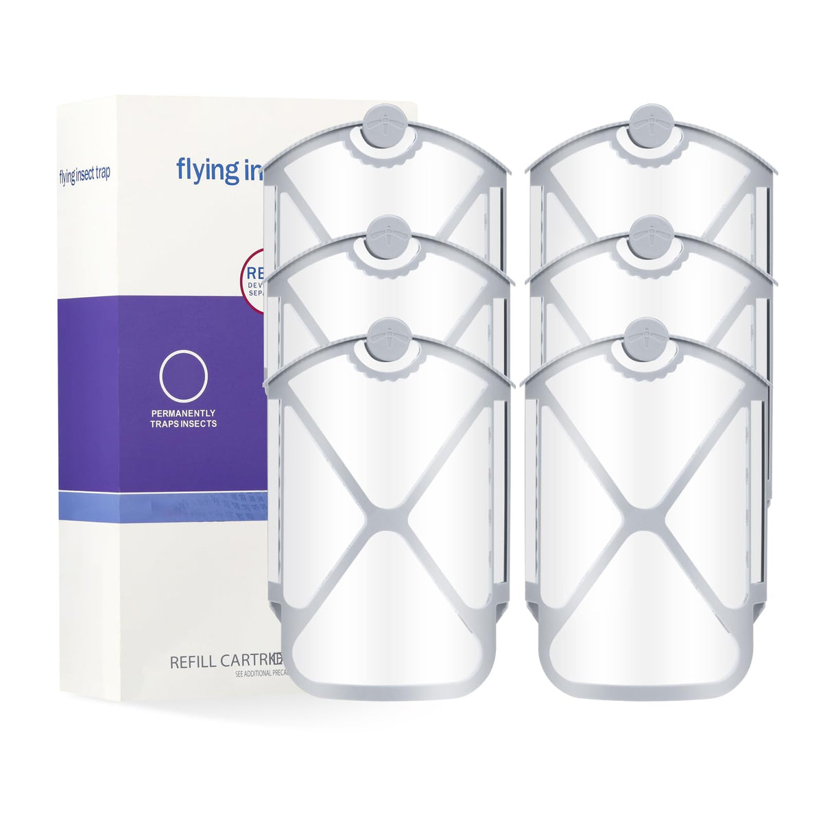 Husaco flying insect trap refills for M364A with six cartridges for long-lasting protection.