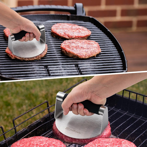 Husfunov burger press is versatile for burgers, bacon, and more