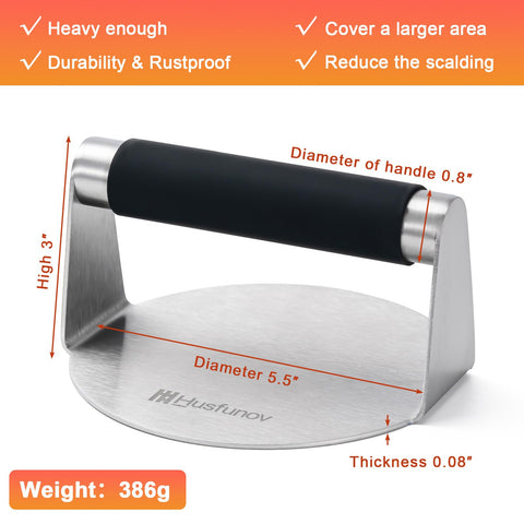 Husfunov non-stick surface releases patties cleanly for easy cleanup