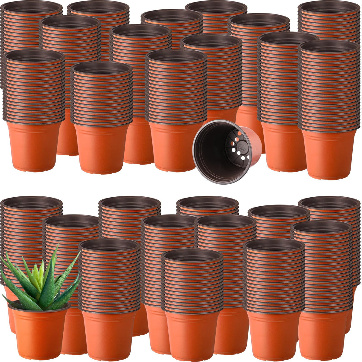 Hushee 1500pcs 4-inch plastic pots set for bulk seed starting and transplanting