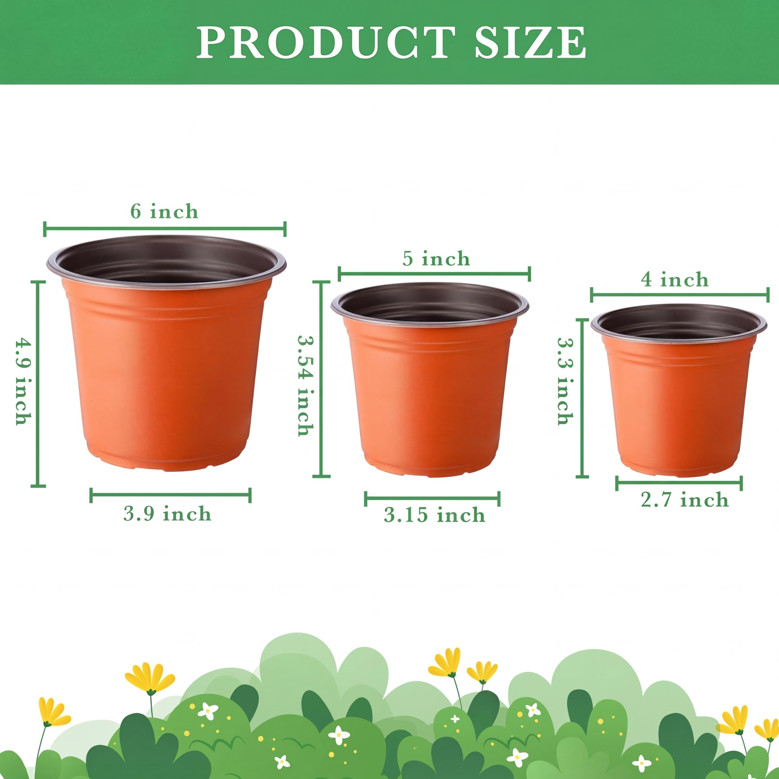 Hushee 4-inch pots with drainage holes promoting healthy root air flow