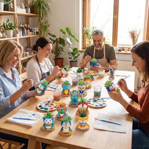 Hushee color paints and brushes set adds vibrant details to craft projects.