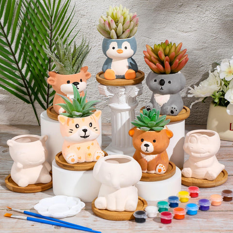 Hushee succulent planter ideas with animal shapes spark playful desktop decor.