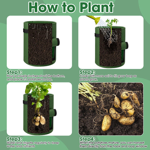Hushee foldable bag with a flip window to monitor crops without soil disruption.
