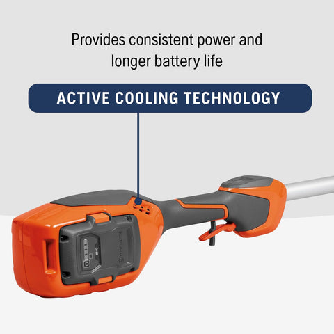 Husqvarna 110iL FLXi support wheel enhances edging control.