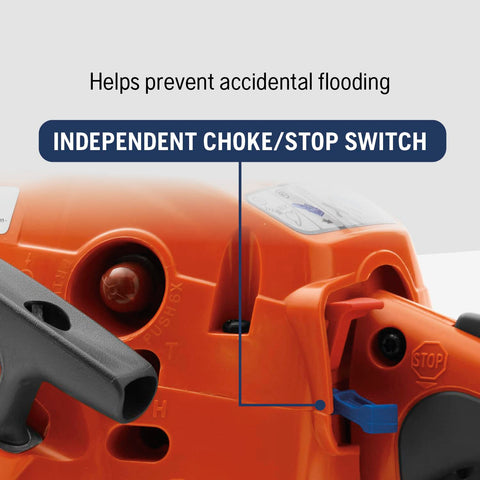 Husqvarna 120 Mark III automatic oiler keeping the chain lubricated for smooth cuts.