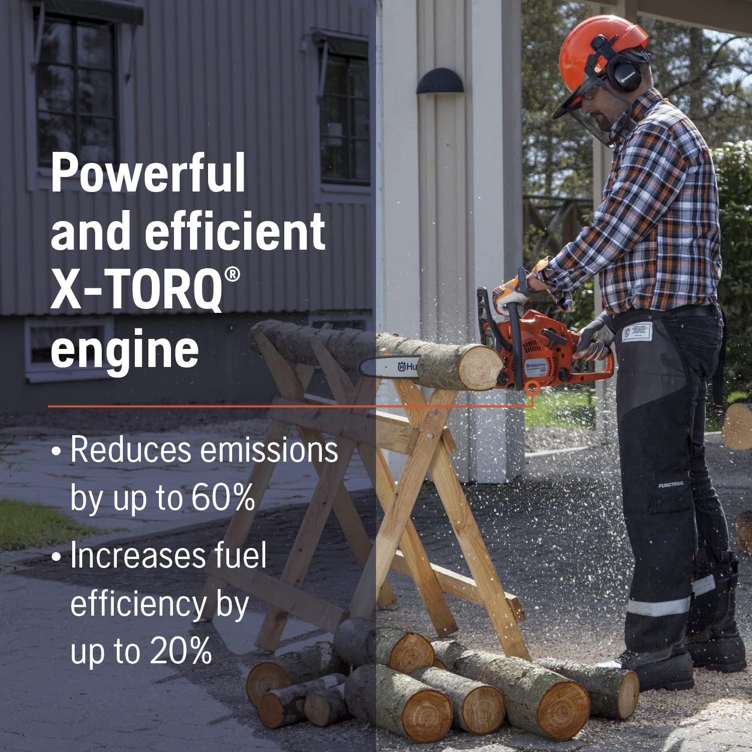Husqvarna 120 Mark III LowVib technology reducing vibration for comfort.