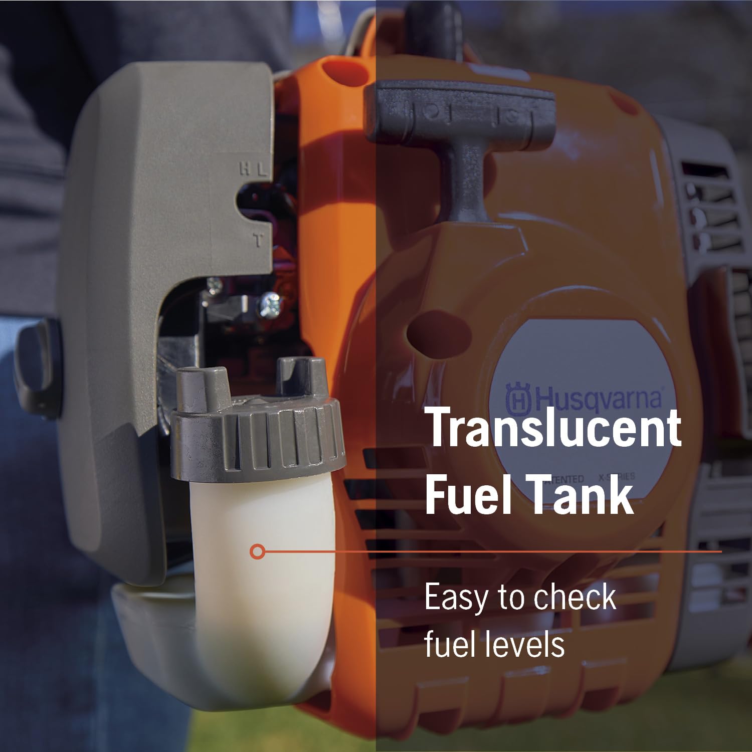 Husqvarna 122LKP 21.7cc engine delivers steady power for pruning tasks.