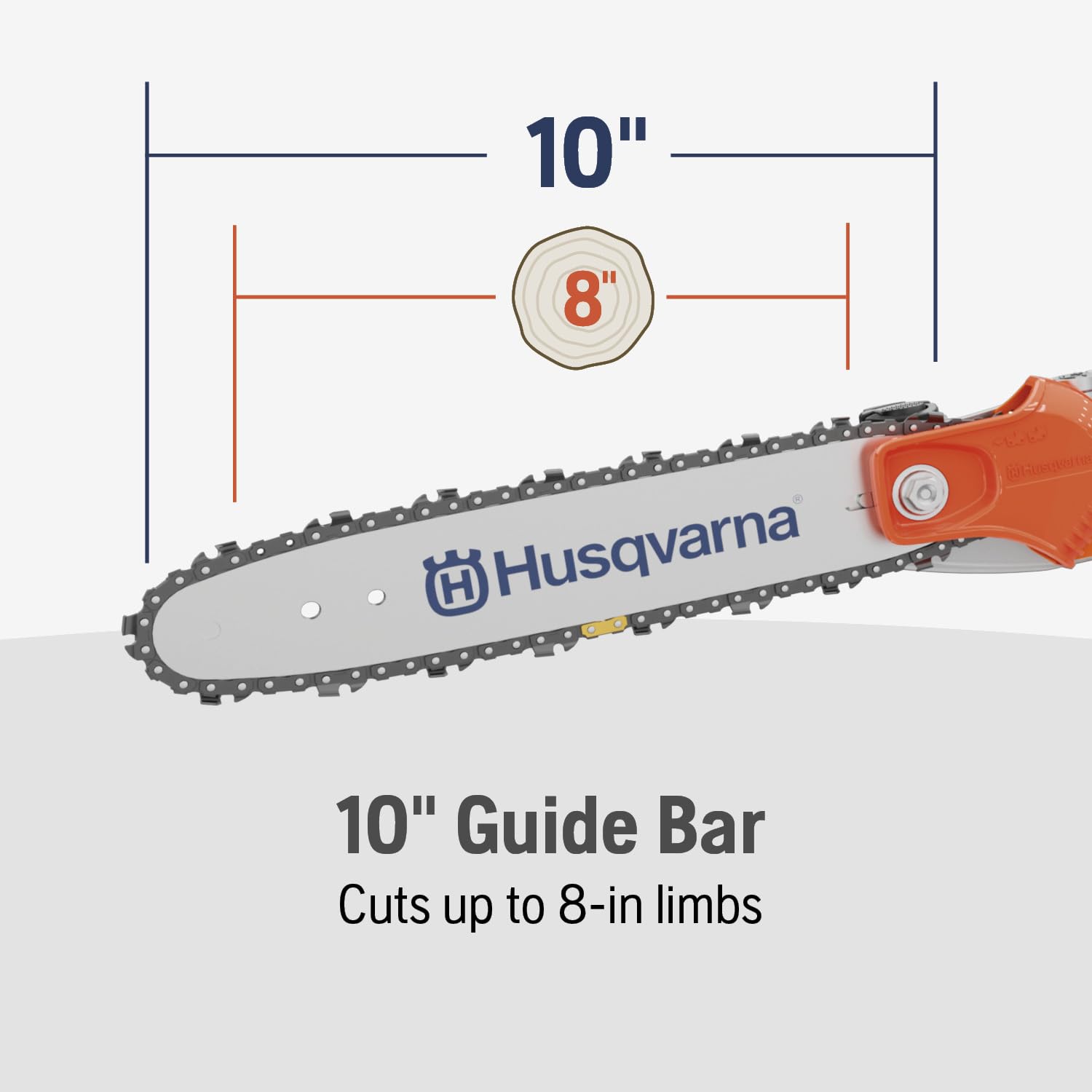 Husqvarna 122LKP cuts up to 8 inches for versatile yard pruning.