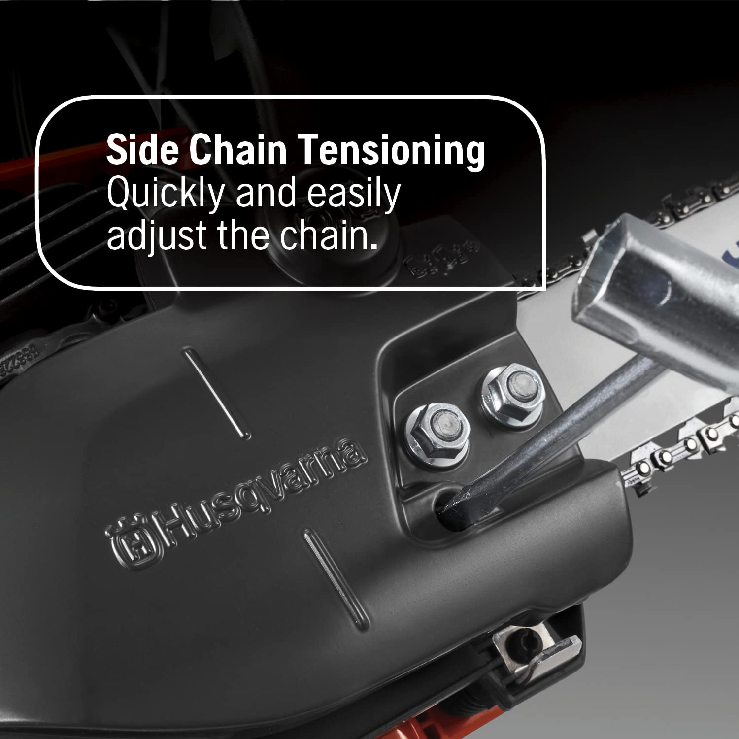 Husqvarna 135 Mark II automatic oiler keeps the chain lubricated for smooth cuts.