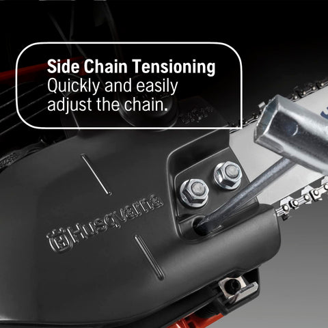 Husqvarna 135 Mark II automatic oiler keeps the chain lubricated for smooth cuts.
