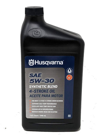 Husqvarna 32 oz 4-cycle oil bottle ready for winter maintenance.