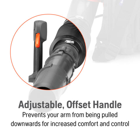 Husqvarna 350BT 692 CFM intake demonstrates wide clearing reach