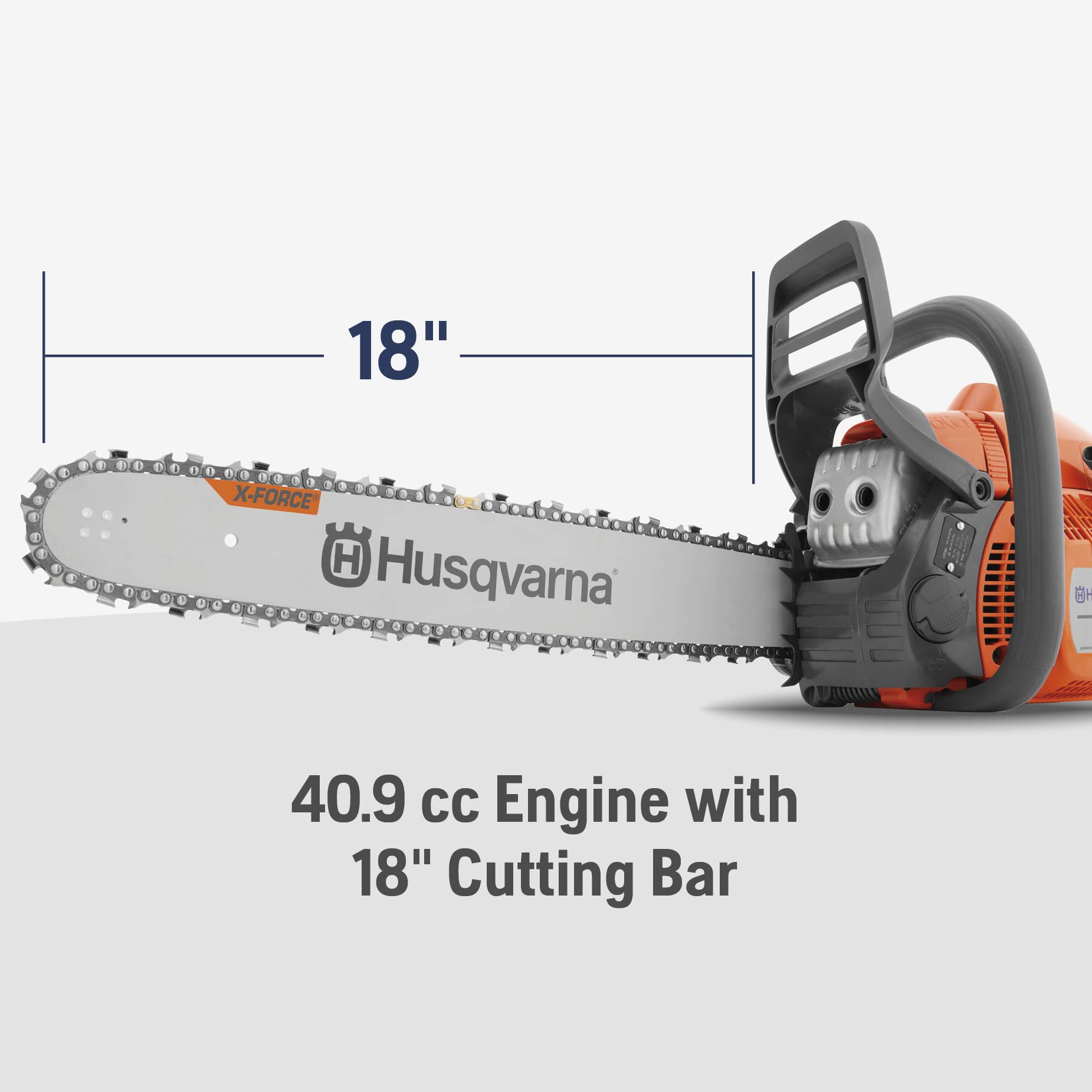 Husqvarna 440 air injection system removes debris to extend engine life.